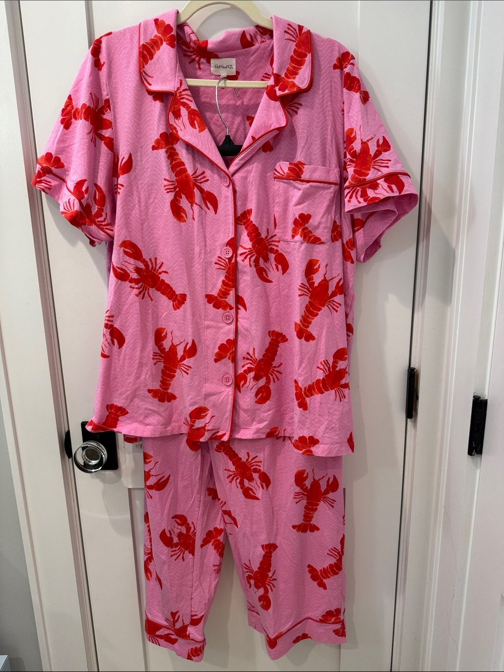 BedHead Pink and Red Lobster Short Sleeve Pajama Set